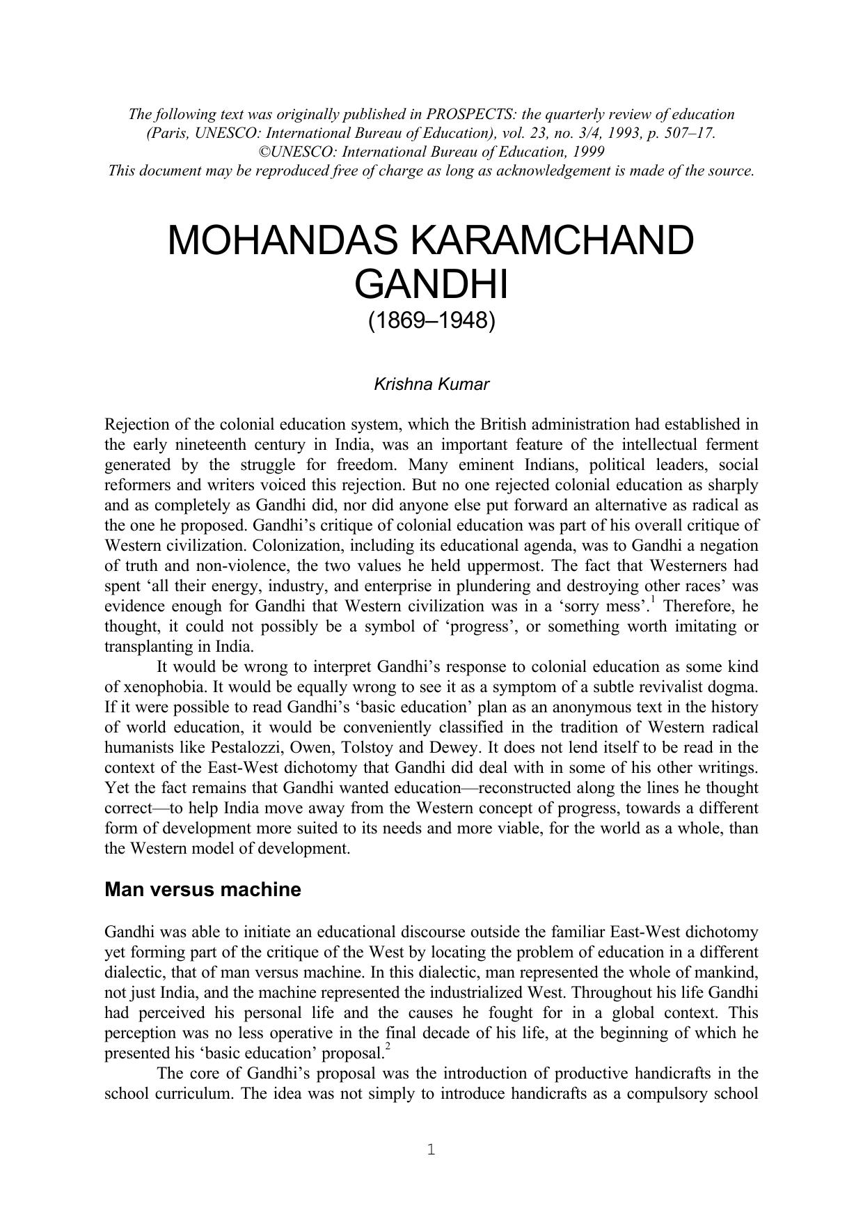 Krishna Kumar1993 Mohandas Karamchand Gandhi